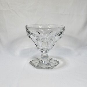 Val Saint Lambert Heavy Crystal Footed Compote Pedestal Dessert Bowl FLAWS
